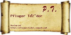 Pfluger Tódor névjegykártya